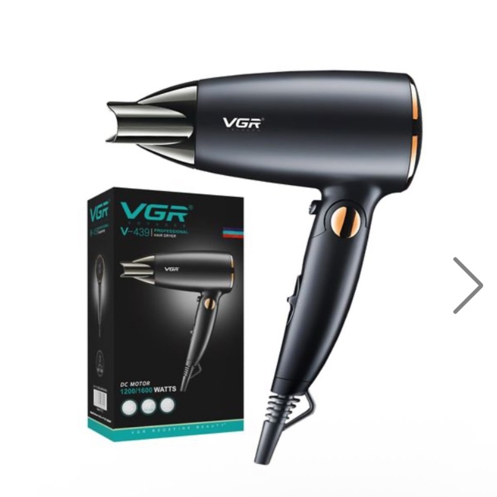 VGR Voyager V-439 Professional Hair Dryer in Matte Black with Copper Accents